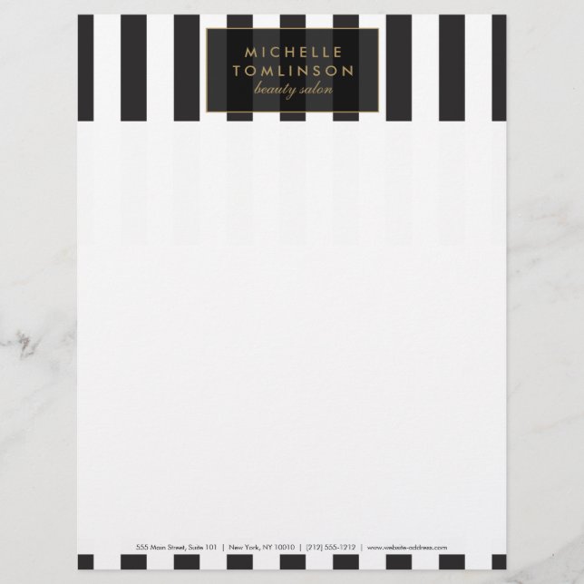 Black and White Rand Letterhead Brevhuvud (Framsida)