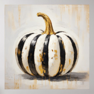 Black and White Rand Pumpkin Wall Art Poster