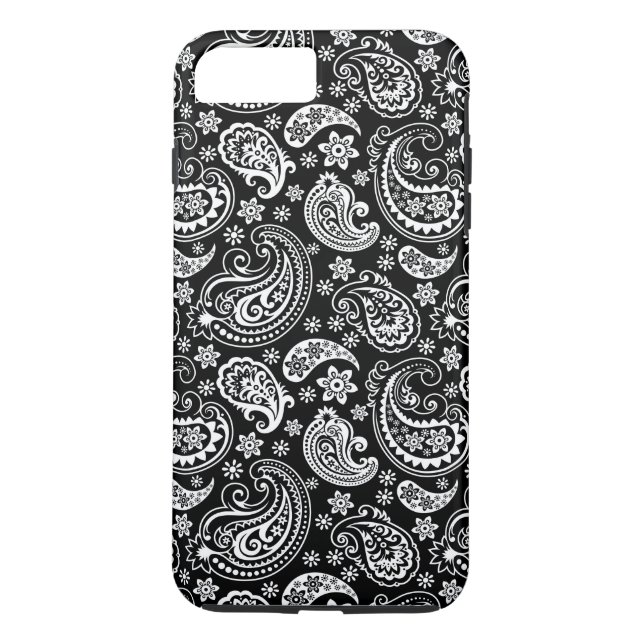 Black and White Retro Paisley Ham Mönster Case-Mate iPhone Skal (Baksida)