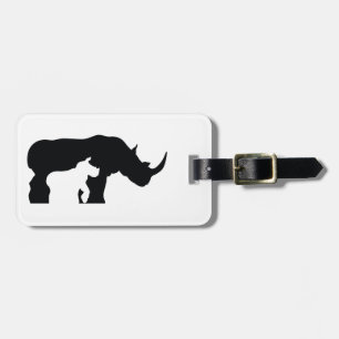 Black and White Rhino Bagagebricka