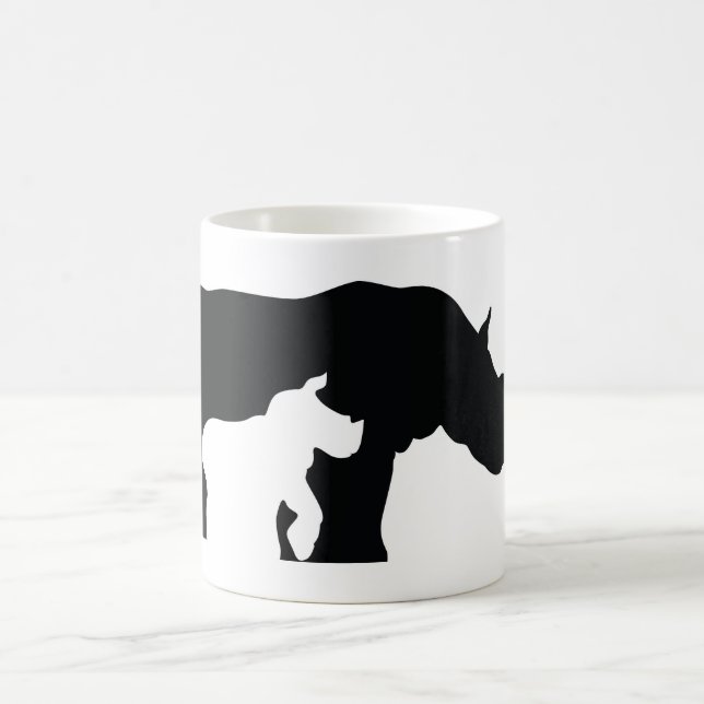 Black and White Rhino Kaffemugg (Center)