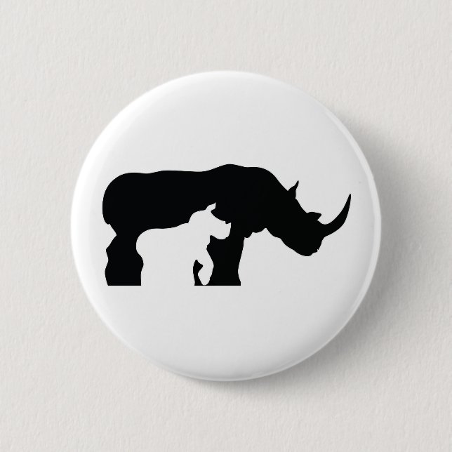 Black and White Rhino Knapp (Framsida)