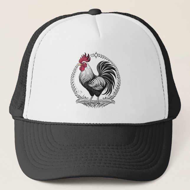 Black and white rooster keps (Framsida)