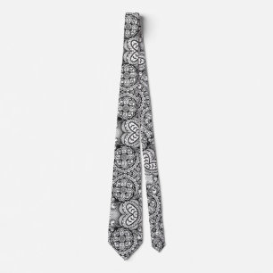 Black and White Rosette Blommigt Mandala Paisley Slips