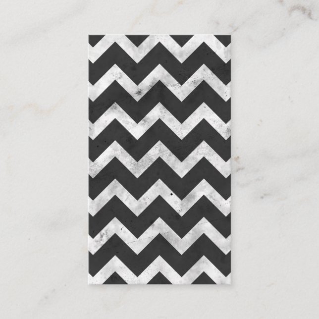 Black and white Rustic Chevron pattern Visitkort (Framsida)