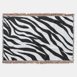 Black and White Safari Zebra Animal Print Filt
