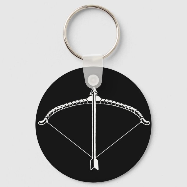 Black and White Sagittarius Keychain Nyckelring (Framsida)