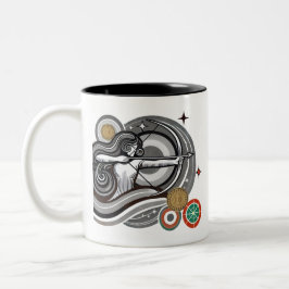 Black and White Sagittarius Zodiac Coffee Mugg