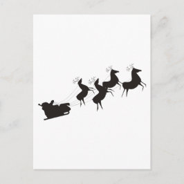 Black and White Santa och hans sleigh Helg Vykort