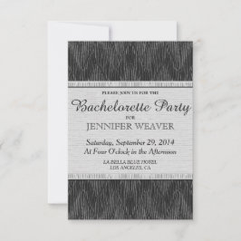 Black and White Satin Faux Fabric Mönster Inbjudningar