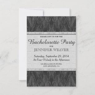 Black and White Satin Faux Fabric Mönster Inbjudningar