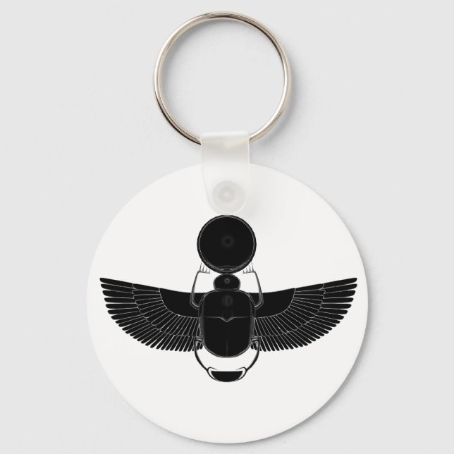 Black and White Scarab Nyckelring (Framsida)