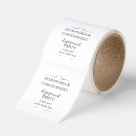 Black and White Script Minimal Engagement Party Fyrkantigt Klistermärke