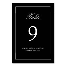 Black and White Script Wedding Bordsnummer