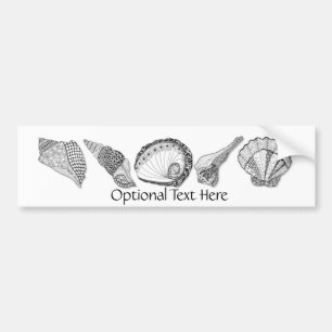 Black and White Seashell Art Bildekal