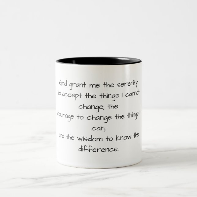 Black and White Serenity Prayer Mugg (Center)