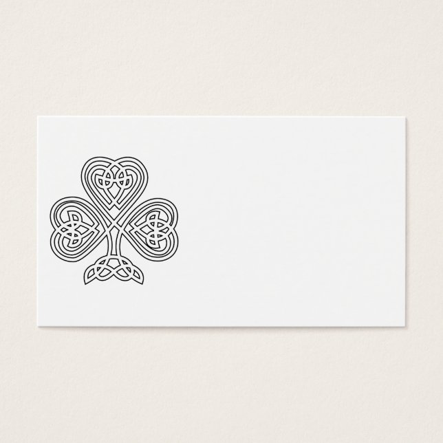 Black and White Shamrock Visitkort (Framsidan)
