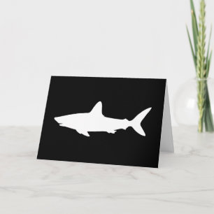 Black and White Shark Silhouette Tack Kort
