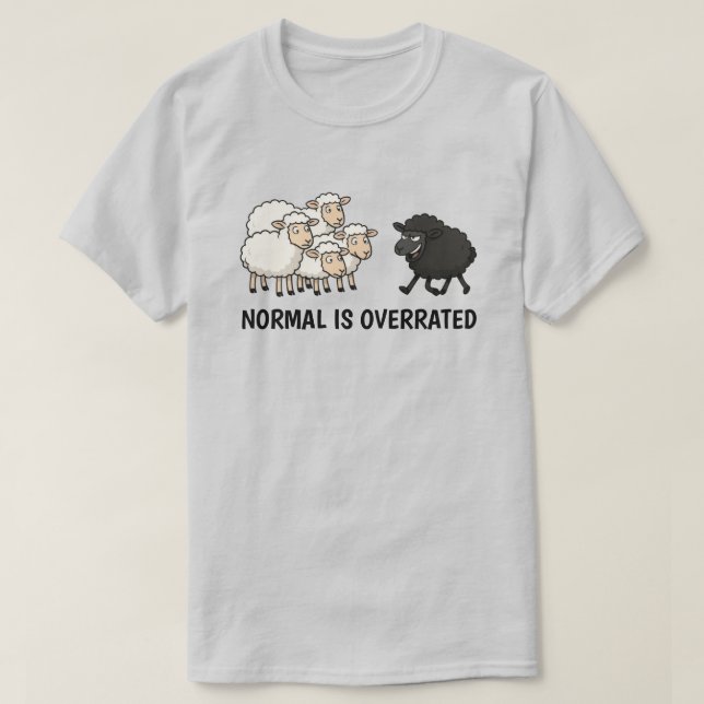 Black and White Sheep Unisex T Shirt (Design framsida)