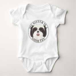 Black and White Shih Tzu Big Sister T Shirt