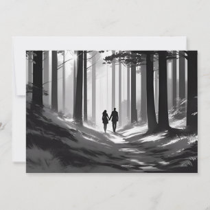Black and White Silhouette lite Forest Stroll Meddelande