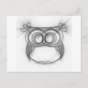 Black and White Sketch of Uggla Vykort