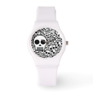 Black and White Skull Watch Armbandsur