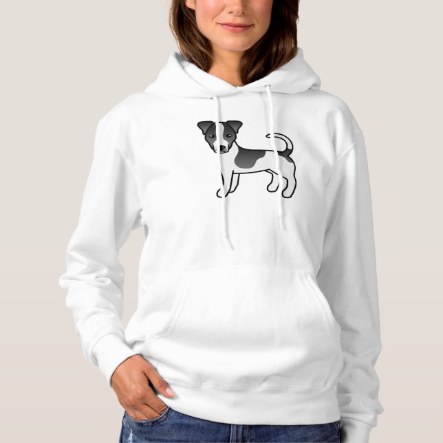 Black and White Smooth Jackar Jack Russell Terrier T Shirt (Framsida)