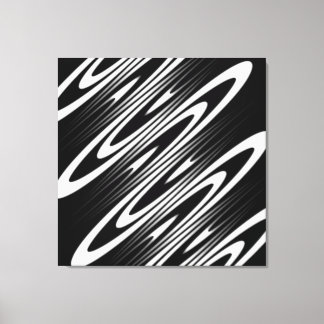 black and white smooth organic wavy pattern canvastryck