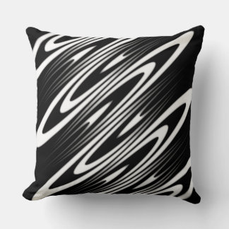 black and white smooth organic wavy pattern kudde