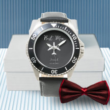 Black and White Snyggt Groosman Best Man Watch
