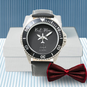 Black and White Snyggt Groosman Best Man Watch Armbandsur