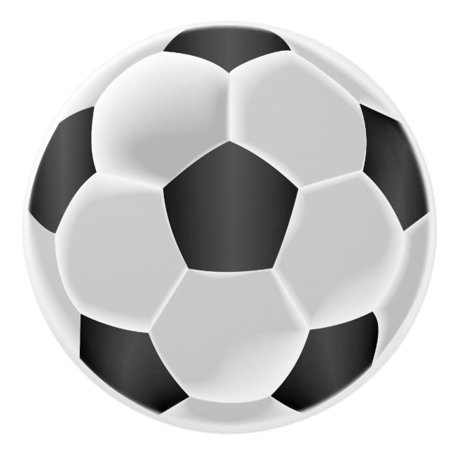 Black and White Soccer Ball/Football Knopp (Framsidan)