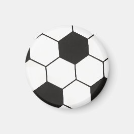 Black And White Soccer Ball Geometric Pattern Magnet