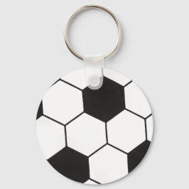 Black And White Soccer Ball Geometric Pattern Nyckelring