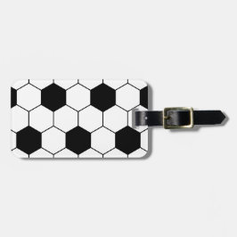 Black and White Soccer ball mönster Bagagebricka
