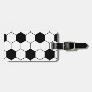 Black and White Soccer ball mönster Bagagebricka