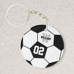 Black and White Soccer Ball Sports Monogram