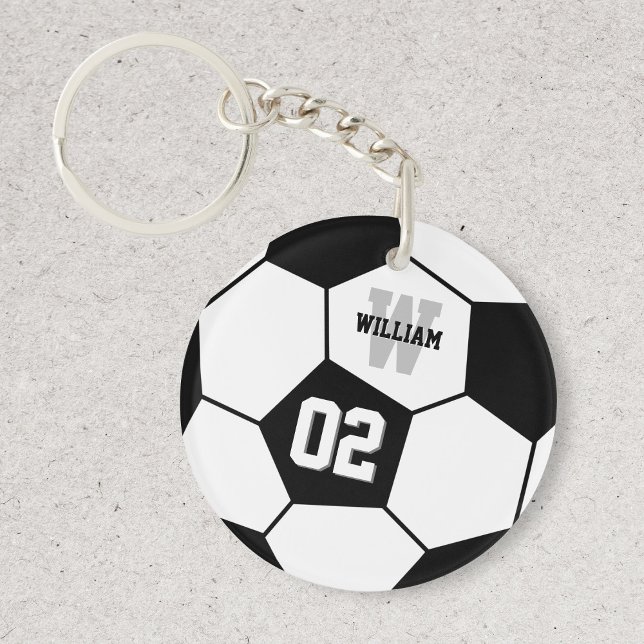 Black and White Soccer Ball Sports Monogram (Skapare uppladdad)