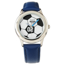 Black and White Soccer Ball Sports Monogram Armbandsur