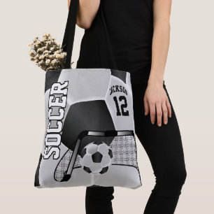 Black and White Soccer Ball Tygkasse