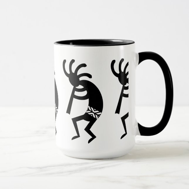 Black and White Southwest Kokopelli Mugg (Höger)