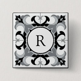 Black and White Spanish Style with Initial  Knapp
