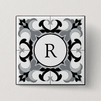 Black and White Spanish Style with Initial  Knapp
