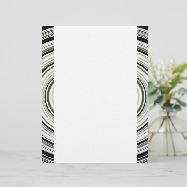 Black and White Spiral Letterhead Brevhuvud (Stående Fram)