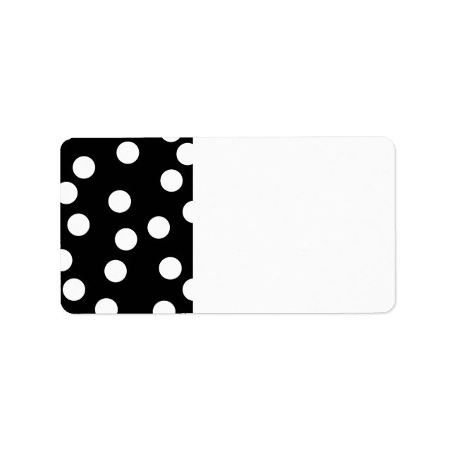 Black and White Spotty Design. Adressetikett (Framsidan)
