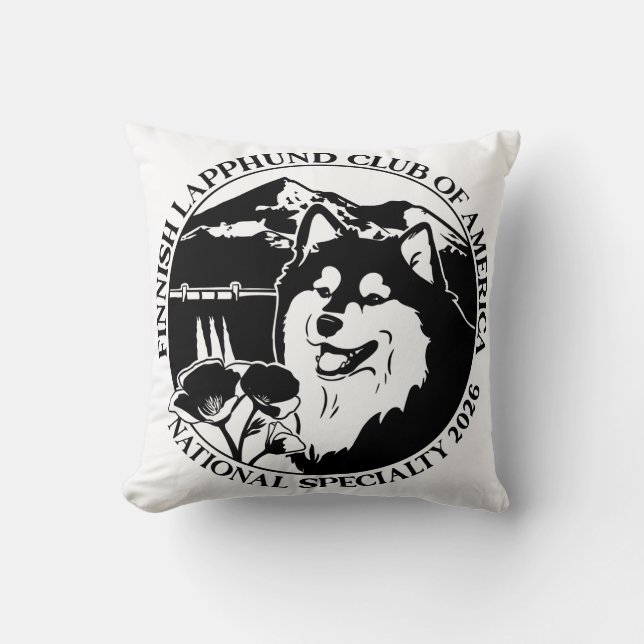 Black and White Square Pillow Kudde (Framsida)