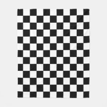 Black and White Squares Checkered Blanket