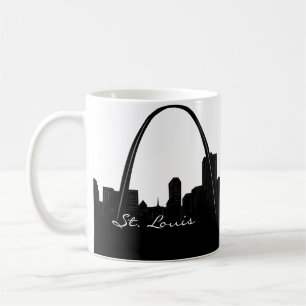Black and White St. Louis Skyline Kaffemugg