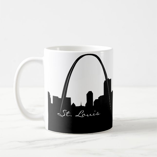 Black and White St. Louis Skyline Kaffemugg (Vänster)